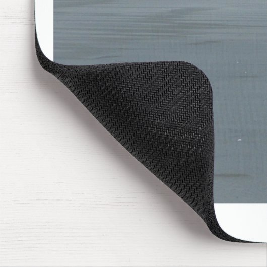 Witte vogel op grijs zand strand art print muismat (Hoek)