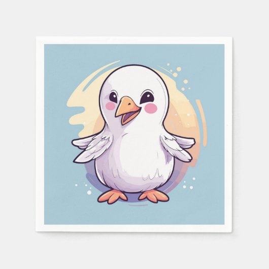 witte vogel servet (Voorkant)