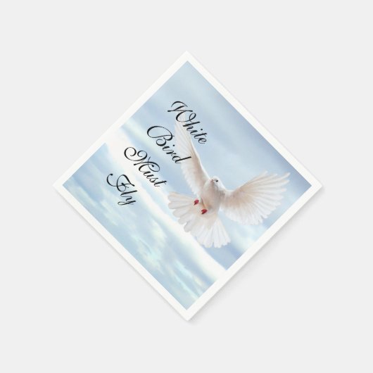 Witte vogel servet (Hoek)