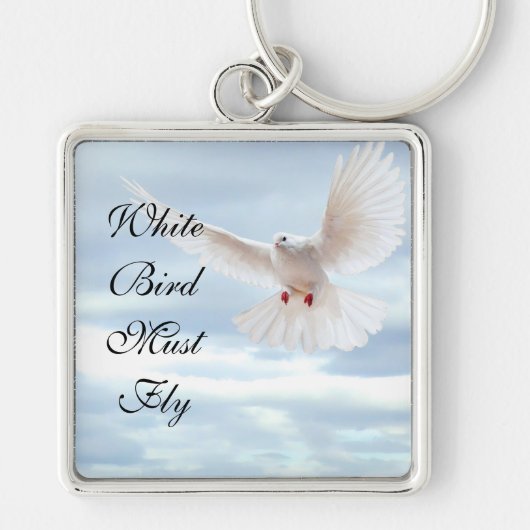 Witte vogel sleutelhanger (Voorkant)