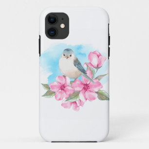 Witte vogel. Waterverf lente iPhone 11 Hoesje