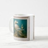 Witte vogelbeeldje koffiemok (Voorkant links)