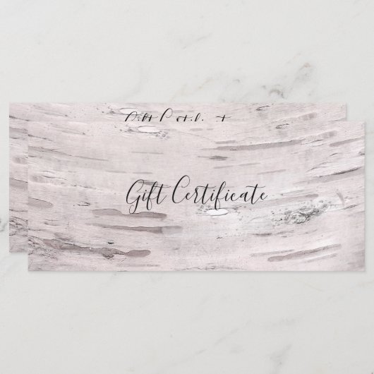 Witte vogelboom Rustige Cadeaubon (Voorkant / Achterkant)