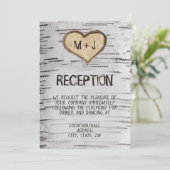 Witte vogelboom, rustige landtrouwreceptie kaart (Staand voorkant)