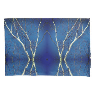 Witte vogelboom tegen blauwe hemel Abstract Kussensloop