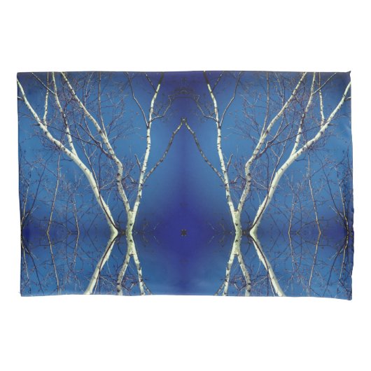 Witte vogelboom tegen blauwe hemel Abstract Kussensloop (Voorkant)