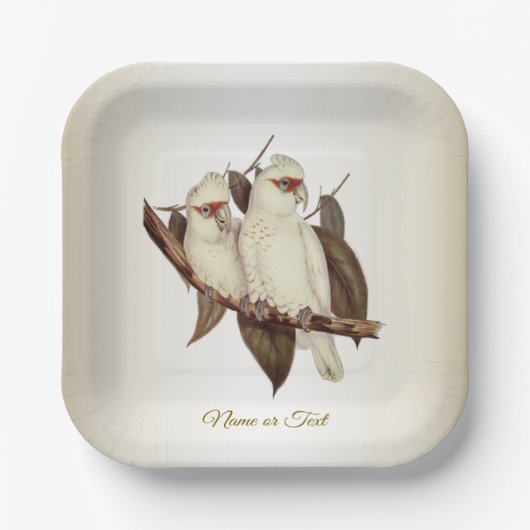 Witte vogelpapieren Bord (Voorkant)