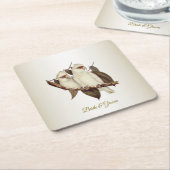 Witte vogelpapieren Onderzetter (Schuin)