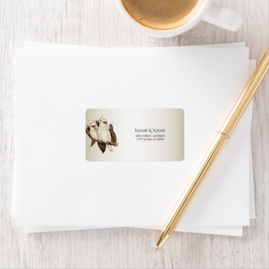 Witte Vogels Adreslabel Etiket (Insitu)