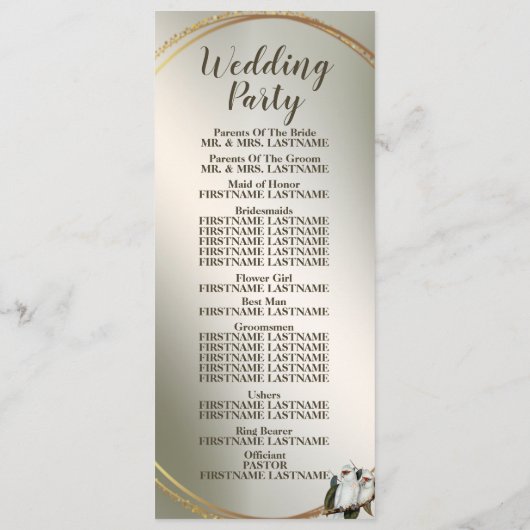 Witte vogels Cockatau Green Leaves Programmakaart (Achterkant)