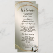 Witte vogels Cockatau Green Leaves Programmakaart (Voorkant / Achterkant)