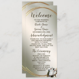 Witte vogels Cockatau Green Leaves Programmakaart