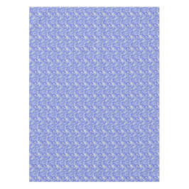 Witte vogels en bloemen op blauw tafelkleed