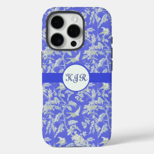  witte vogels en bloemen op violet iPhone 16 pro hoesje
