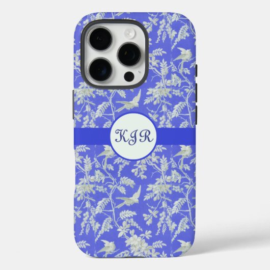  witte vogels en bloemen op violet Case-Mate iPhone case (Achterkant)