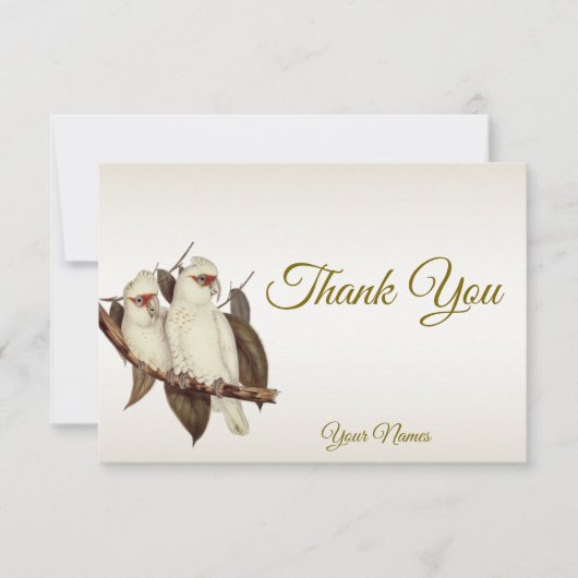 Witte vogels Hartelijk dank Bedankkaart (Voorkant)