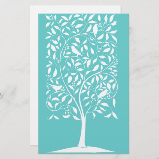 Witte vogels in de boom (Voorkant / Achterkant)