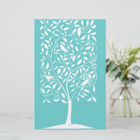 Witte vogels in de boom (Staand voorkant)