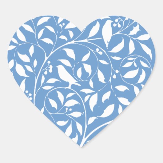 Witte vogels in de boom hart sticker (Voorkant)