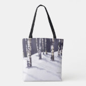Witte vogels in de winter tote bag (Achterkant)