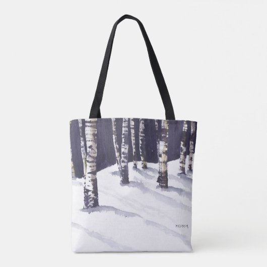 Witte vogels in de winter tote bag (Achterkant)