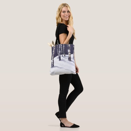 Witte vogels in de winter tote bag (Op model)