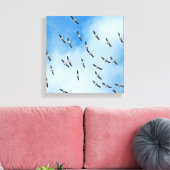 Witte vogels in Flight Canvas Print (Insitu (Woonkamer))