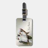 Witte vogels Langnavelkokende katoennaam Groene bl Bagagelabel (Voorkant verticaal)