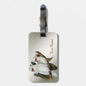 Witte vogels Langnavelkokende katoennaam Groene bl Bagagelabel (Achterkant verticaal)