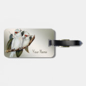 Witte vogels Langnavelkokende katoennaam Groene bl Bagagelabel (Achterkant horizontaal)