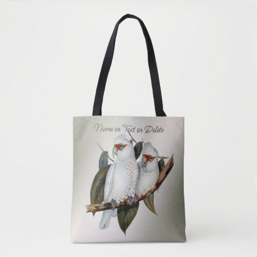 Witte vogels Langnavelkokende katoennaam Groene bl Tote Bag (Voorkant)
