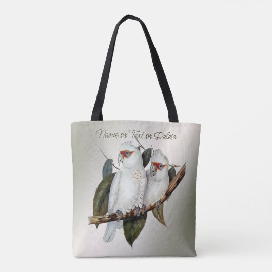 Witte vogels Langnavelkokende katoennaam Groene bl Tote Bag (Achterkant)