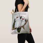 Witte vogels Langnavelkokende katoennaam Groene bl Tote Bag (Dichtbij)