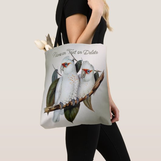 Witte vogels Langnavelkokende katoennaam Groene bl Tote Bag (Dichtbij)