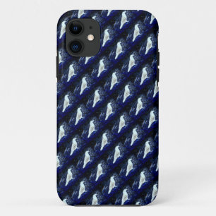 witte vogels op blauw hoesje