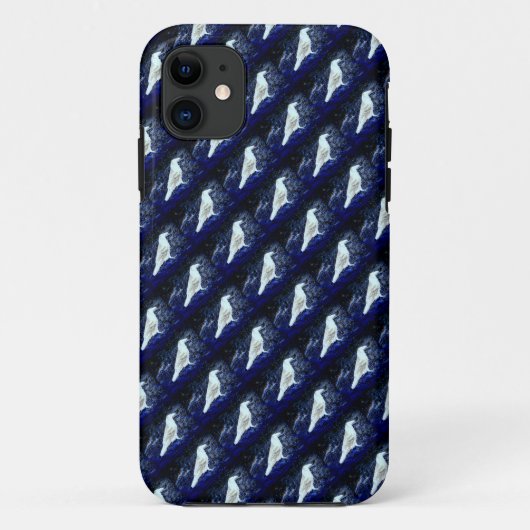 witte vogels op blauwe hoes (Achterkant)