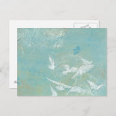 Witte vogels vliegen door de blauwe hemel briefkaart (Voorkant / Achterkant)