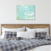 Witte vogels vliegen door de blauwe hemel canvas afdruk (Insitu (Slaapkamer))