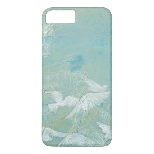 Witte vogels vliegen door de blauwe hemel Case-Mate iPhone case