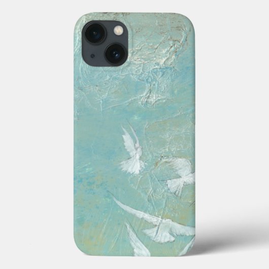 Witte vogels vliegen door de blauwe hemel Case-Mate iPhone case (Achterkant)