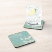 Witte vogels vliegen door de blauwe hemel drankjes onderzetter (Rechterzijde)