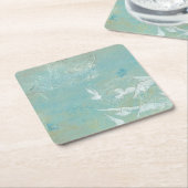 Witte vogels vliegen door de blauwe hemel kartonnen onderzetters (Schuin)