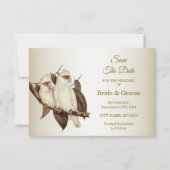 Witte vogels weddenschap sparen de datum save the date (Voorkant)