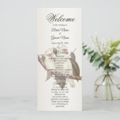 Witte Vogels Wedding Programma Programmakaart (Staand voorkant)