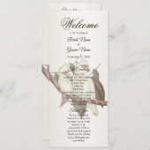 Witte Vogels Wedding Programma Programmakaart (Voorkant / Achterkant)