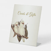 Witte vogelsoorten, Kaarten en stiften Reclamebord Met Voetstuk (Voorkant)