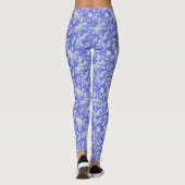  witte vogeltjes en bloemetjes op blauw leggings (Achterkant)