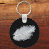 Witte vogelveer sleutelhanger (Voorkant)