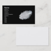 Witte vogelveer visitekaartje (Voorkant / Achterkant)
