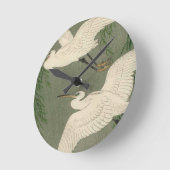 witte vogelwandklok ronde klok (Hoek)